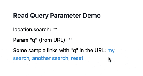 Alpine.js component reading URL as it gets switch from “/” to “/?q=my search”, “/?q=another search” and “/?q=”